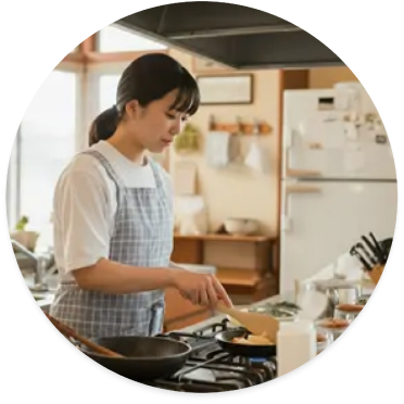 料理サポートの様子